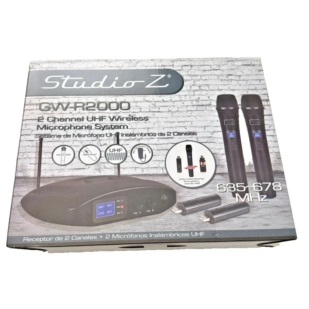 Studio Z GW-R2000 UHF Wireless Microphone - Professional Karaoke Microphones